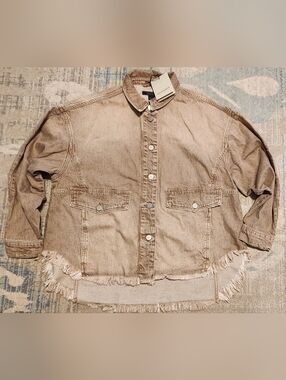 ALL SAINTS Hettie Denim Shacket. Sand Brown. Size 8. NWT